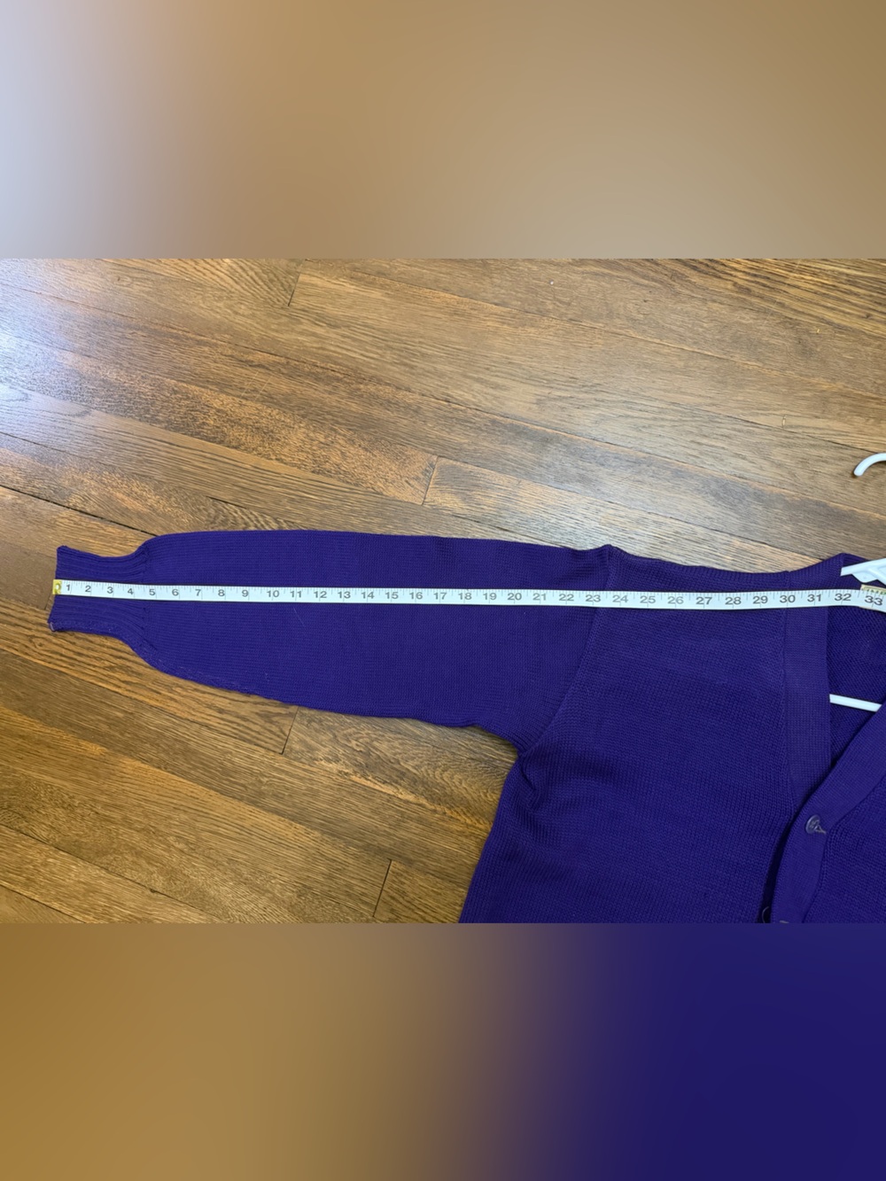 Vintage Purple Letterman Cardigan Sweater - Picture 6 of 8